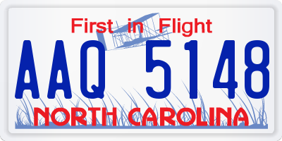 NC license plate AAQ5148
