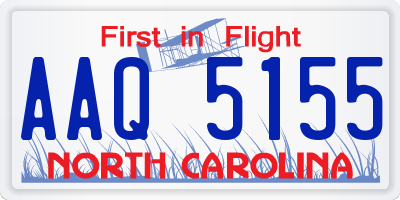 NC license plate AAQ5155