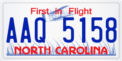 NC license plate AAQ5158