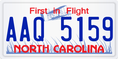 NC license plate AAQ5159