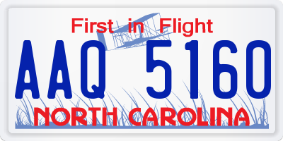 NC license plate AAQ5160