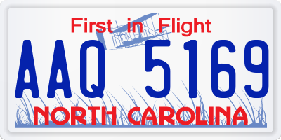 NC license plate AAQ5169