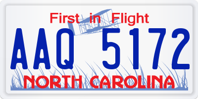 NC license plate AAQ5172