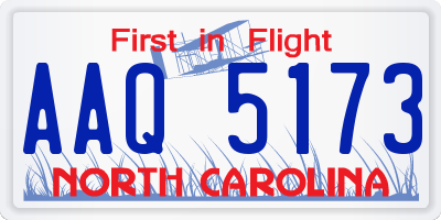 NC license plate AAQ5173
