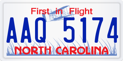 NC license plate AAQ5174