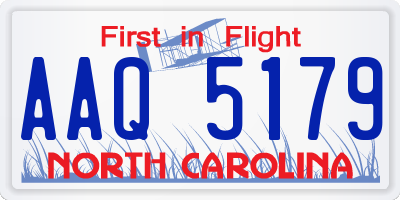 NC license plate AAQ5179