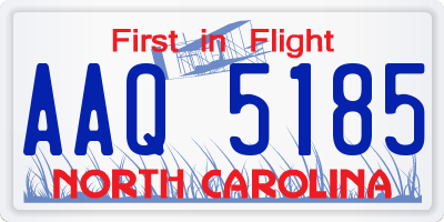 NC license plate AAQ5185