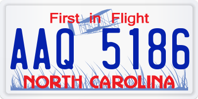 NC license plate AAQ5186