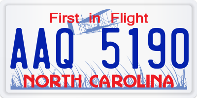 NC license plate AAQ5190