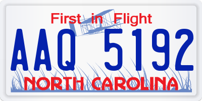 NC license plate AAQ5192