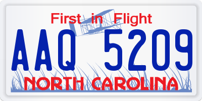 NC license plate AAQ5209