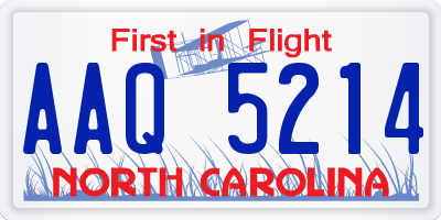 NC license plate AAQ5214