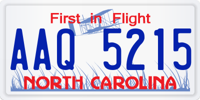 NC license plate AAQ5215
