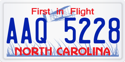 NC license plate AAQ5228