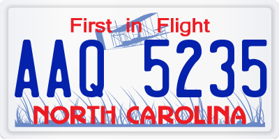 NC license plate AAQ5235