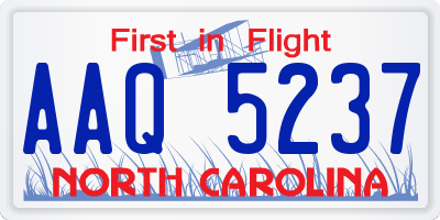 NC license plate AAQ5237