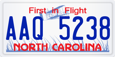 NC license plate AAQ5238