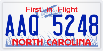 NC license plate AAQ5248