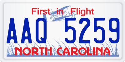 NC license plate AAQ5259