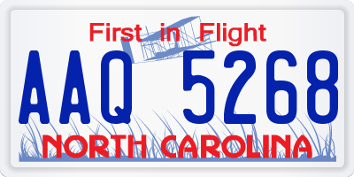 NC license plate AAQ5268