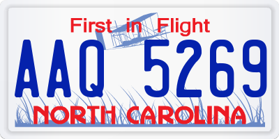 NC license plate AAQ5269