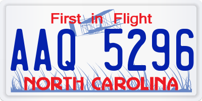 NC license plate AAQ5296