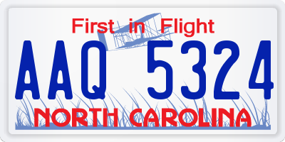 NC license plate AAQ5324