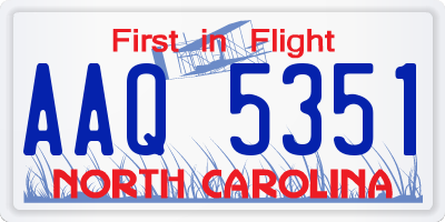 NC license plate AAQ5351