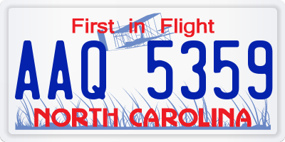 NC license plate AAQ5359