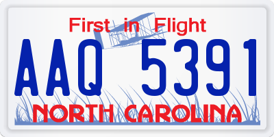 NC license plate AAQ5391
