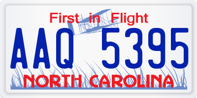 NC license plate AAQ5395