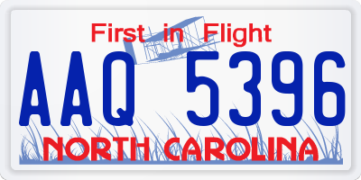 NC license plate AAQ5396