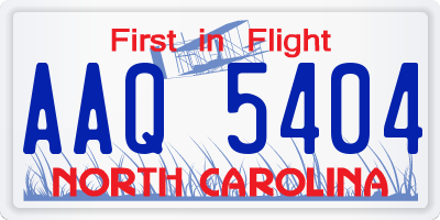 NC license plate AAQ5404