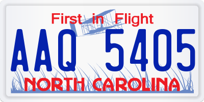 NC license plate AAQ5405