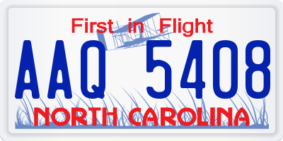 NC license plate AAQ5408