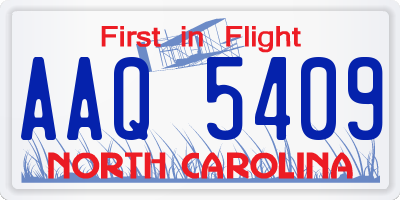NC license plate AAQ5409