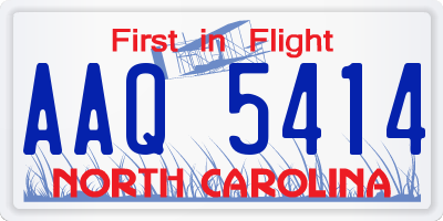 NC license plate AAQ5414