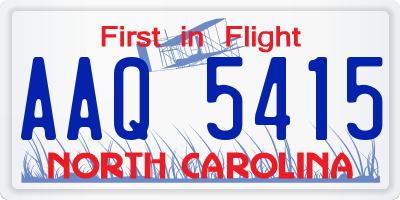 NC license plate AAQ5415