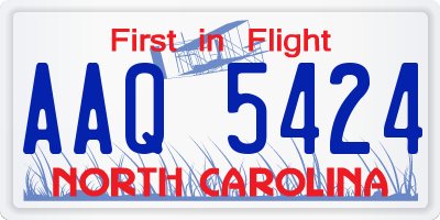 NC license plate AAQ5424