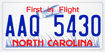 NC license plate AAQ5430