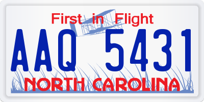 NC license plate AAQ5431