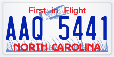 NC license plate AAQ5441