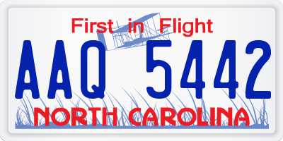 NC license plate AAQ5442