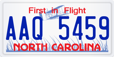 NC license plate AAQ5459