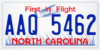 NC license plate AAQ5462