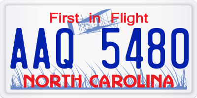NC license plate AAQ5480