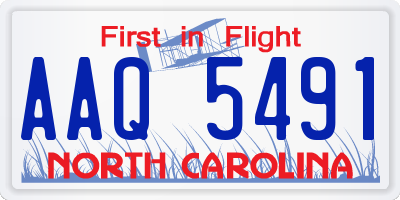 NC license plate AAQ5491