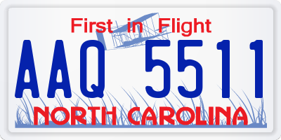 NC license plate AAQ5511