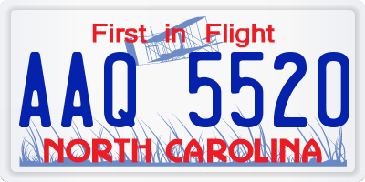 NC license plate AAQ5520