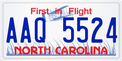NC license plate AAQ5524
